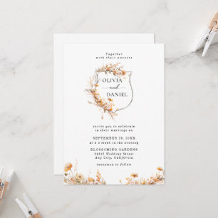 Elegante Rustikale Verspielte Wildblumen Hochzeit Einladung