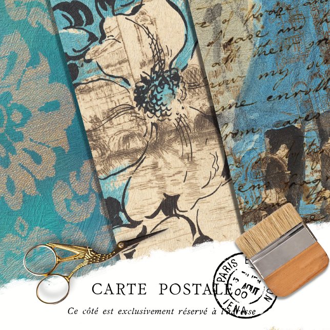 Elegante rustikale Vintage Textur Decoupage Geschenkpapier Set (Von Creator hochgeladen)
