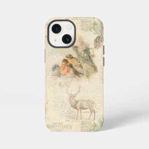 Elegante rustikale Vintage-Weihnachts-Wald-Kollage iPhone 13 Mini Hülle