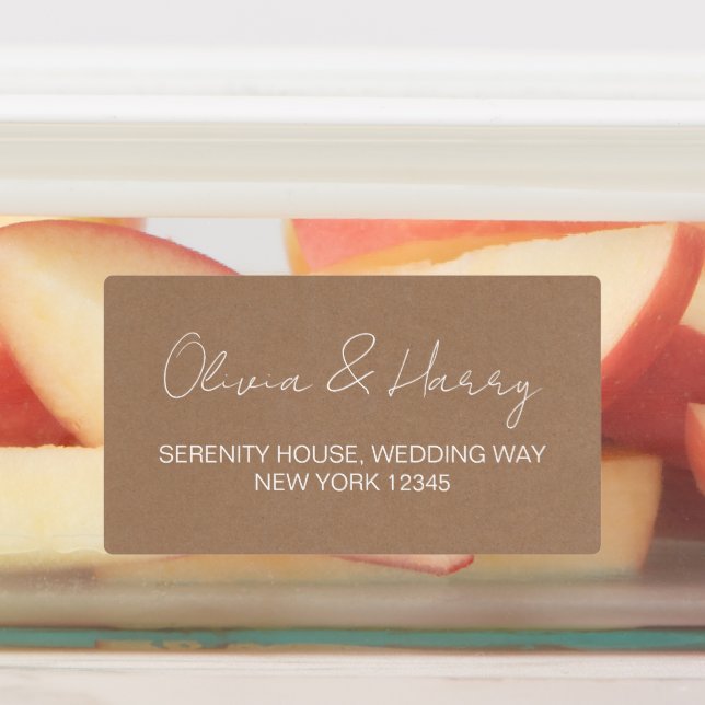 Elegante rustikale wasserdichte Rücksendeadressen- Etiketten (Befestigt)