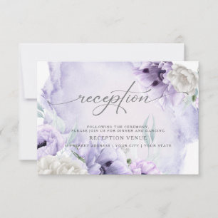 Elegante rustikale Wasserfarbe Violette Mohnblumen Einladung