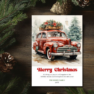 Elegante rustikale Weihnachtsgrüße im Vintage-Look Feiertagskarte