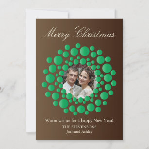 Elegante Rustikale Weihnachtskranz-Foto-Flachkarte Feiertagskarte