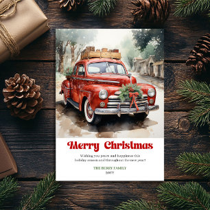 Elegante rustikale Weihnachtsszene vintage Grußkar Feiertagskarte