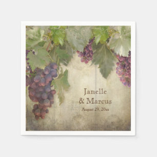 Elegante Rustikale Weinkellerei Empfang Serviette