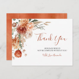 Elegante rustikale Wildblume sinkt in Liebe Baby D Dankeskarte