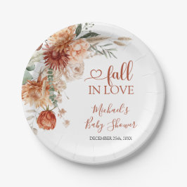 Elegante rustikale Wildblume sinkt in Liebe Baby D Pappteller