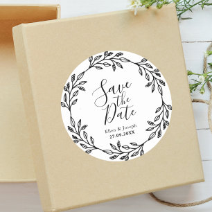 Elegante rustikale Wildblumen-Hochzeit Save The Da Runder Aufkleber