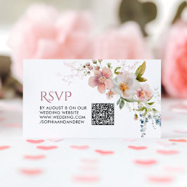Elegante rustikale Wildblumen Hochzeiten QR-Code-U Begleitkarte