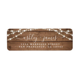 Elegante rustikale Wood Lights Hochzeit Rücksendea