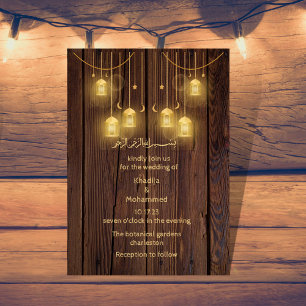 Elegante RUSTISCHE Muslimhochzeit Einladung