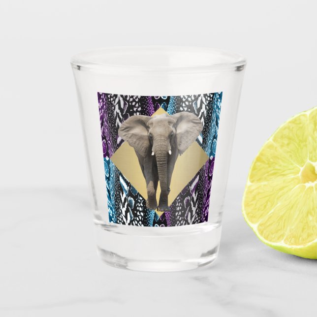 Elegante Safari mit Elephant Schnapsglas (Vorderseite)