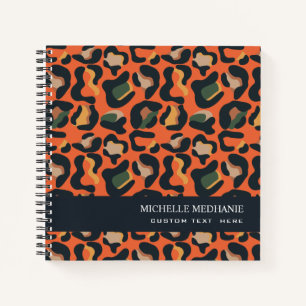 Elegante Safari Tier Leopard Spot MONOGRAM Notizbuch