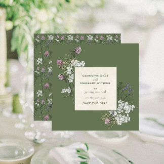 Elegante Sage and Cream Moderne Save the Date Card Einladung