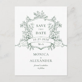 Elegante Sage French Garden Wedding Save the Date Postkarte