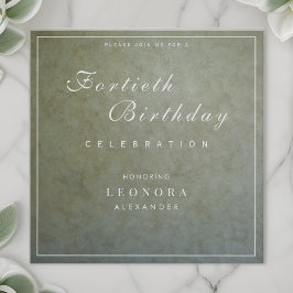 Elegante Sage Gold ANY Meilenstein Geburtstagspart Einladung