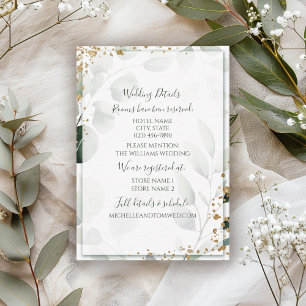 Elegante Sage Gold Aquädukt Eukalyptus Grüne Begleitkarte