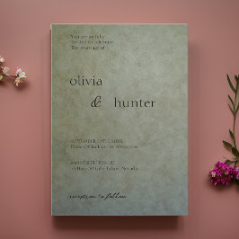 Elegante Sage Gold Wedding Einladung