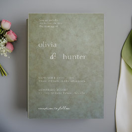 Elegante Sage Gold Wedding Einladung