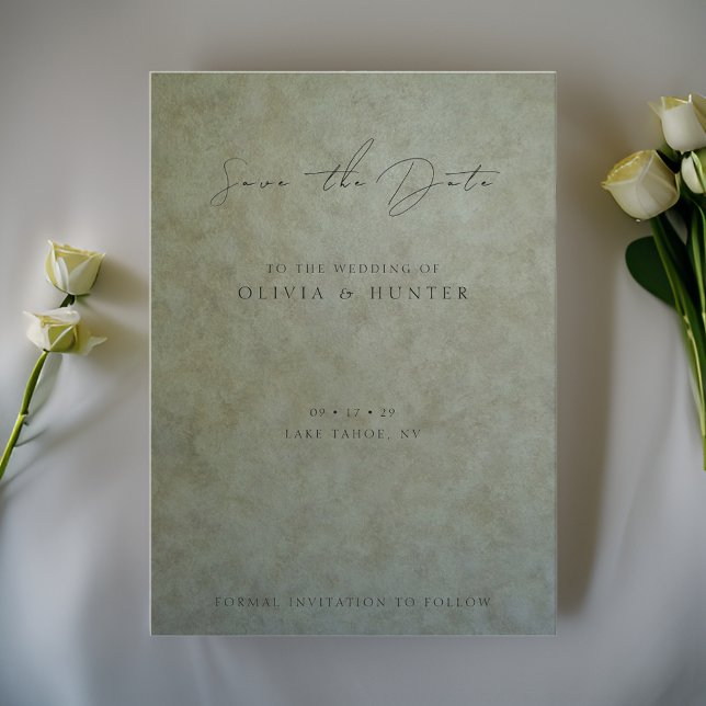 Elegante Sage Gold Wedding Save the Date Card (Von Creator hochgeladen)