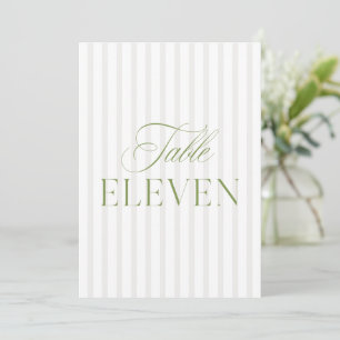 Elegante Sage Green & Beige Wedding Tischnummer