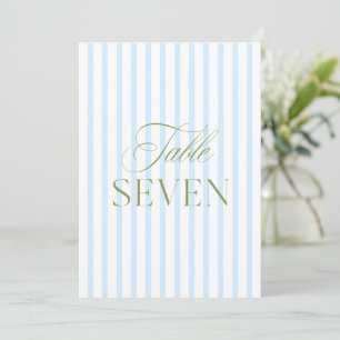 Elegante Sage Green & Blue Wedding Tischnummer