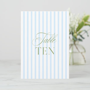 Elegante Sage Green & Blue Wedding Tischnummer