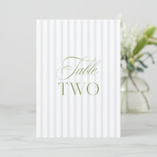 Elegante Sage Green & Blue Wedding Tischnummer Zwe
