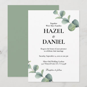 Elegante Sage Green Botanical Wedding Einladung