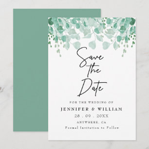 Elegante Sage Green Botanical Wedding Save the Dat Einladung