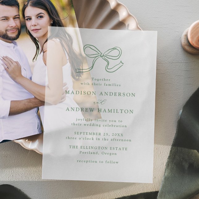 Elegante Sage Green Bow Wedding (Von Creator hochgeladen)