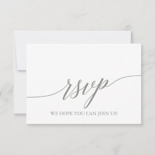 Elegante Sage Green Calligraphy Menü UAWG RSVP Karte