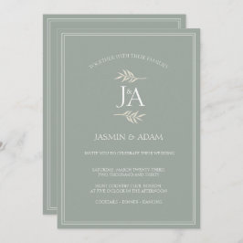 Elegante Sage Green Classic Hochzeiten Einladung