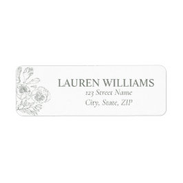 Elegante Sage Green Floral Line Art Wedding