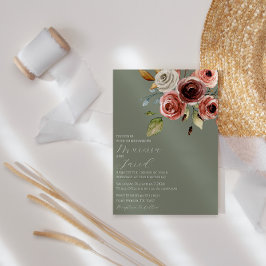 Elegante Sage Green Floral Wedding Einladung