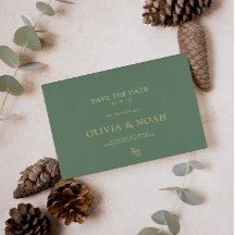 Elegante Sage Green & Gold Typografy Wedding