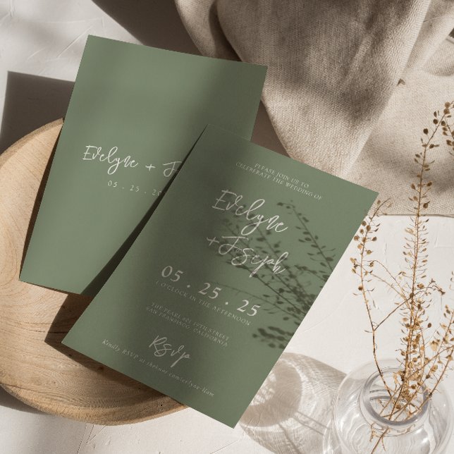 Elegante Sage Green Minimal Boho UAwg Wedding Einladung (Von Creator hochgeladen)