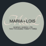 Elegante Sage Green Pink Hochzeit Mit Monogramm Runder Aufkleber<br><div class="desc">Mit Monogramm Liebesmarken für Hochzeiten</div>