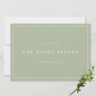 Elegante Sage Green Probe Dinner Einladung
