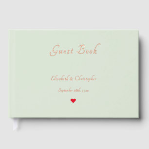 Elegante Sage Green Rose Gold Hochzeiten Jahrestag Gästebuch