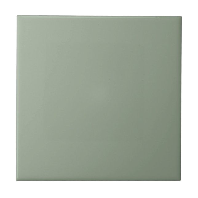 Elegante Sage Green Solid Color Fliese (Vorderseite)
