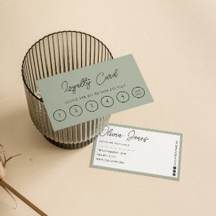 Elegante Sage Green Trendy Boho Moderne 6 Punch Treuekarte