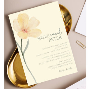 Elegante Sage Green und White Wildblume Hochzeit Einladung