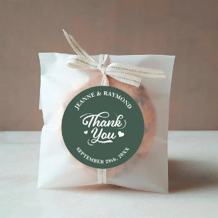 Elegante Sage Green Vielen Dank Liebe Gastgeschenk Runder Aufkleber