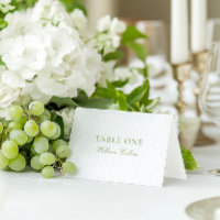 Elegante Sage Green Vintage Wedding Platzkarte
