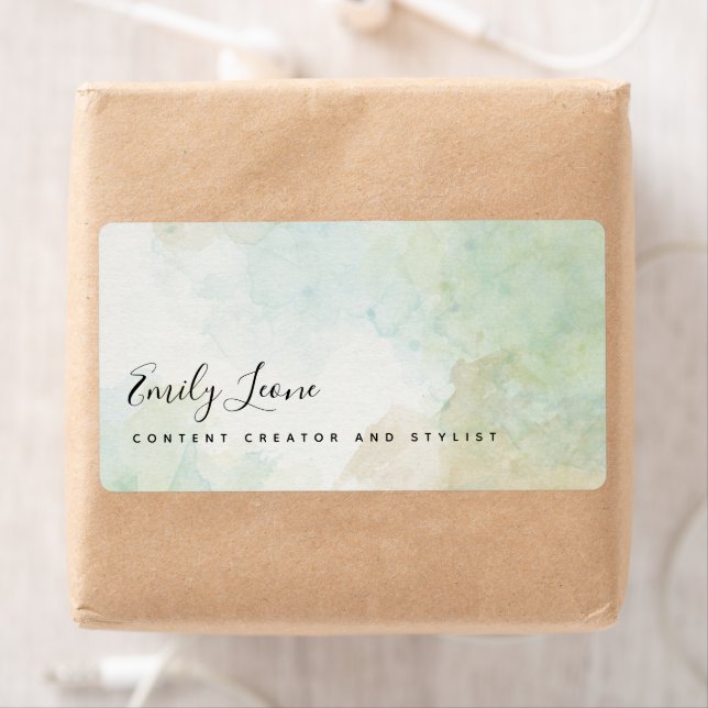 Elegante Sage Green Watercolor Rücksendeadresse (Insitu)