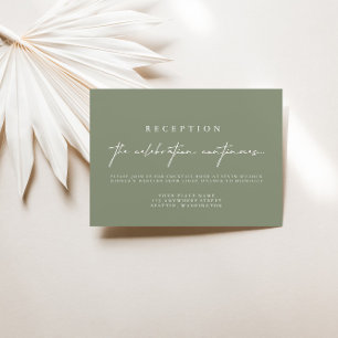 Elegante Sage Green Wedding Reception Cards Einladung