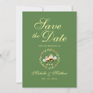 Elegante Sage Green Whimsical bedeutet Hochzeit zu Save The Date