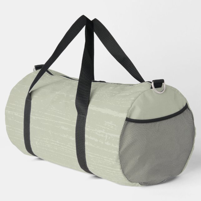 Elegante Sage Green Wood Grain Duffle Bag (Rechte Ecke)