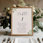 Elegante Sage Greenerity Hochzeitsstiftung Tischnummer<br><div class="desc">Hochzeitssitzkarte mit moderner,  eleganter,  grün gestalteter Tischnummer mit personalisierter Tischnummer und Namen.</div>